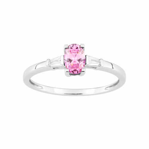 bague saphir rose or blanc