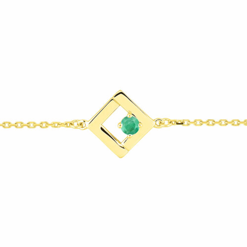 bracelet emeraude or jaune