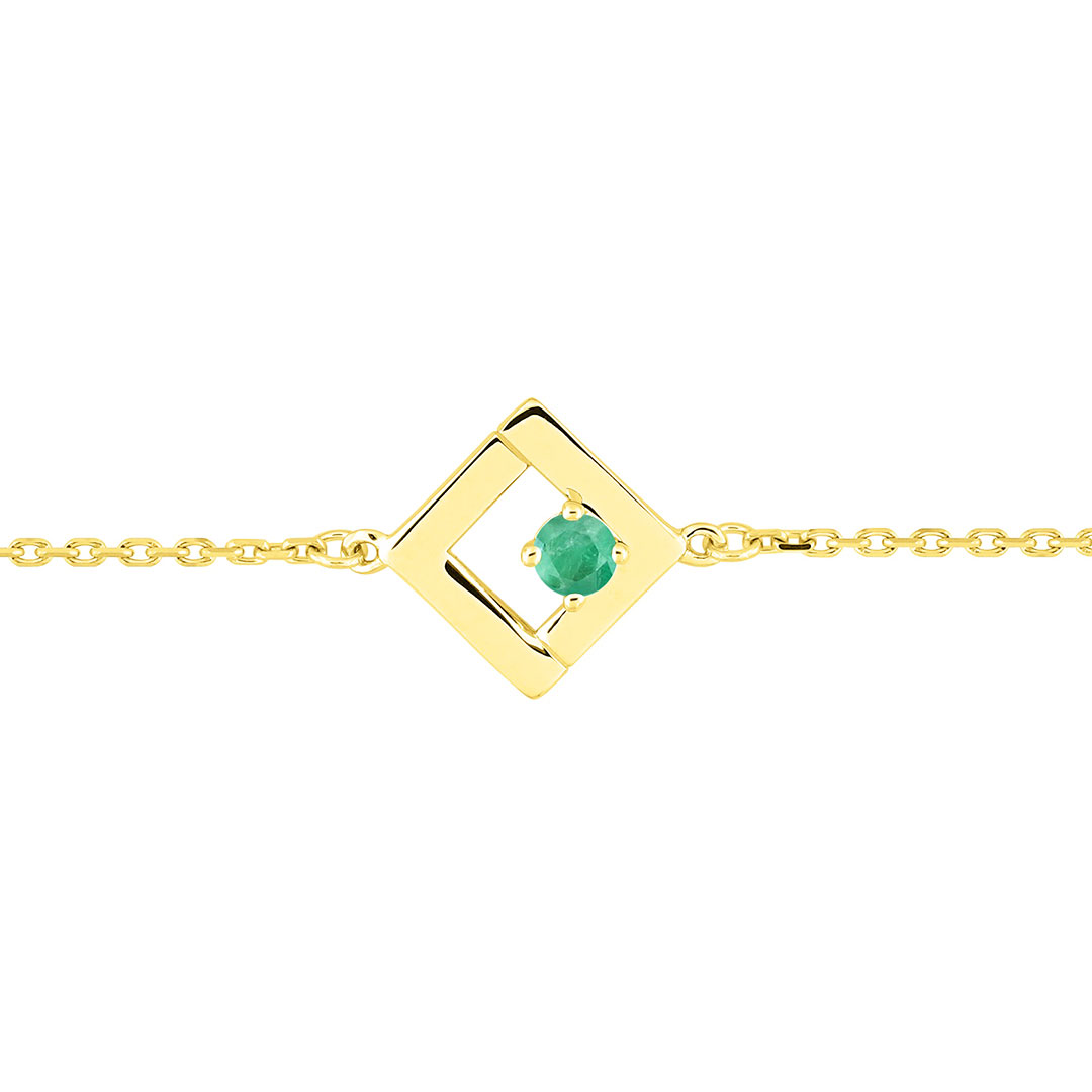 bracelet emeraude or jaune