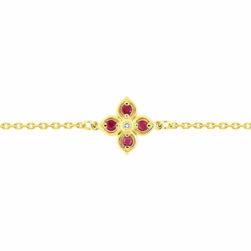 Bracelet fleur rubis