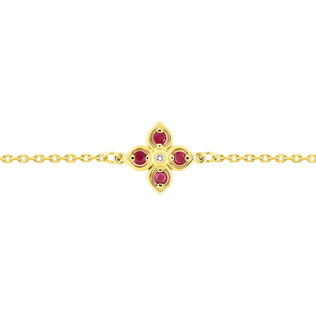 Bracelet fleur rubis