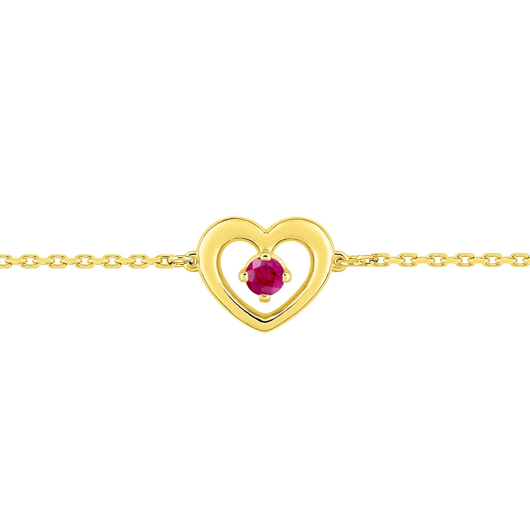 bracelet coeur rubis