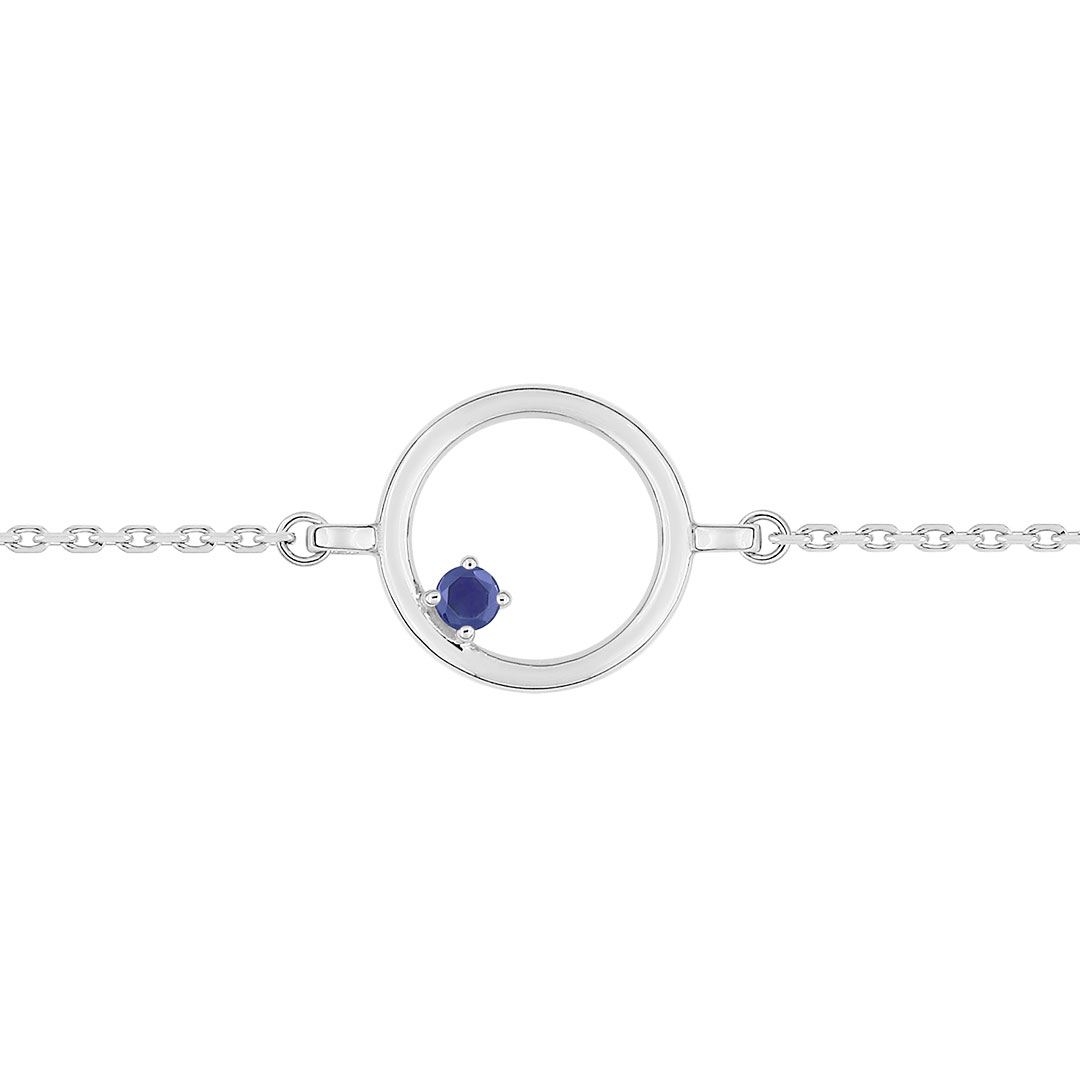 bracelet cercle saphir or blanc