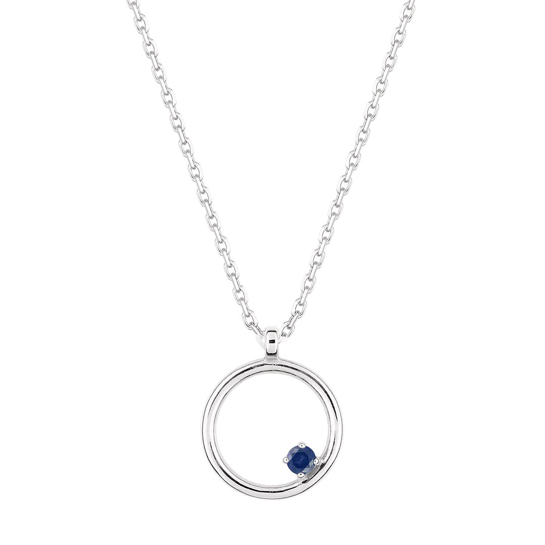 Collier cercle saphir or blanc