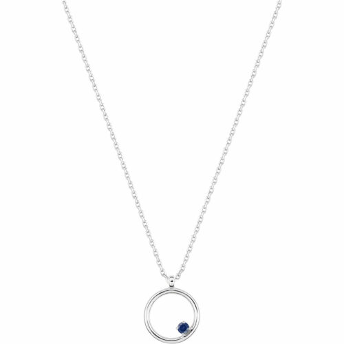 Collier cercle saphir or blanc