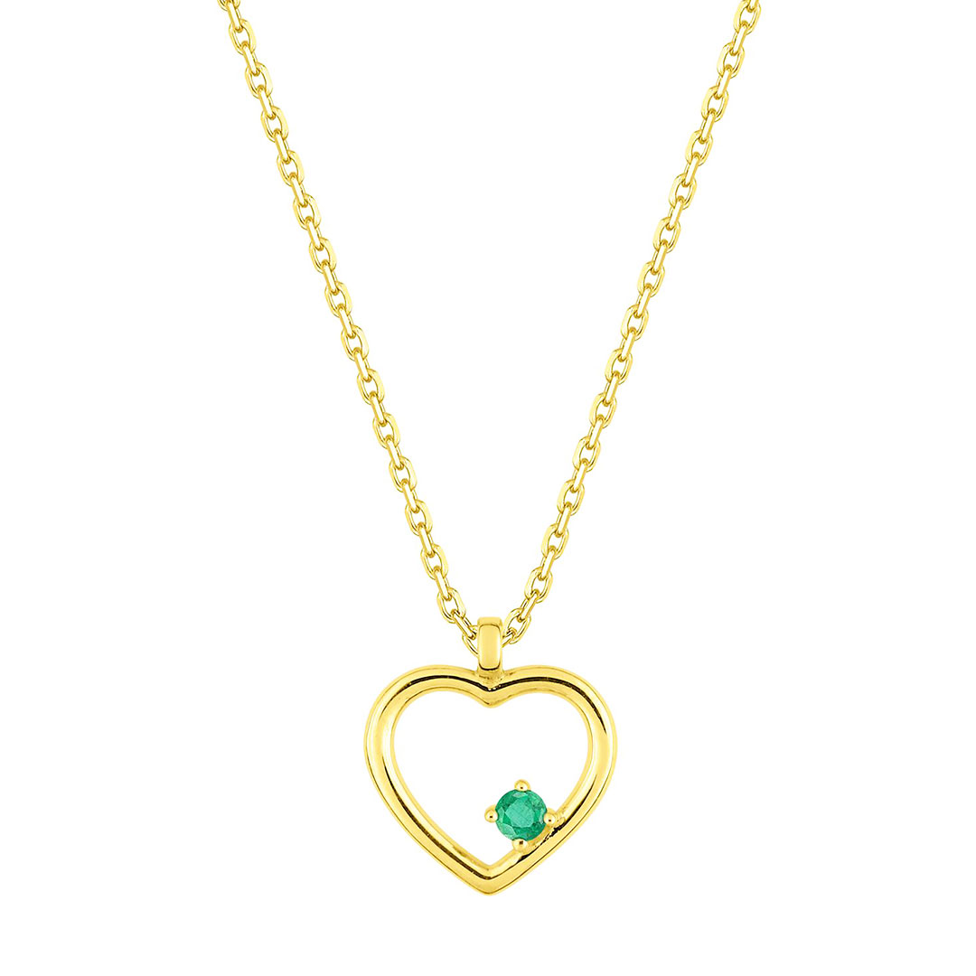 Collier coeur emeraude