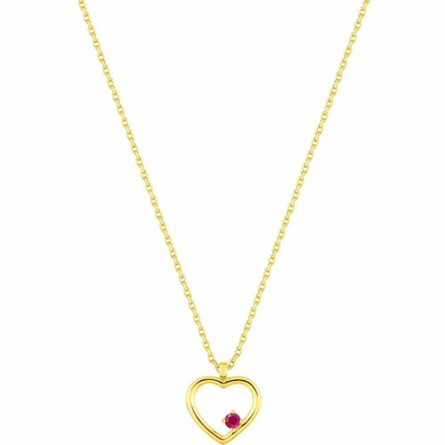 Collier coeur rubis