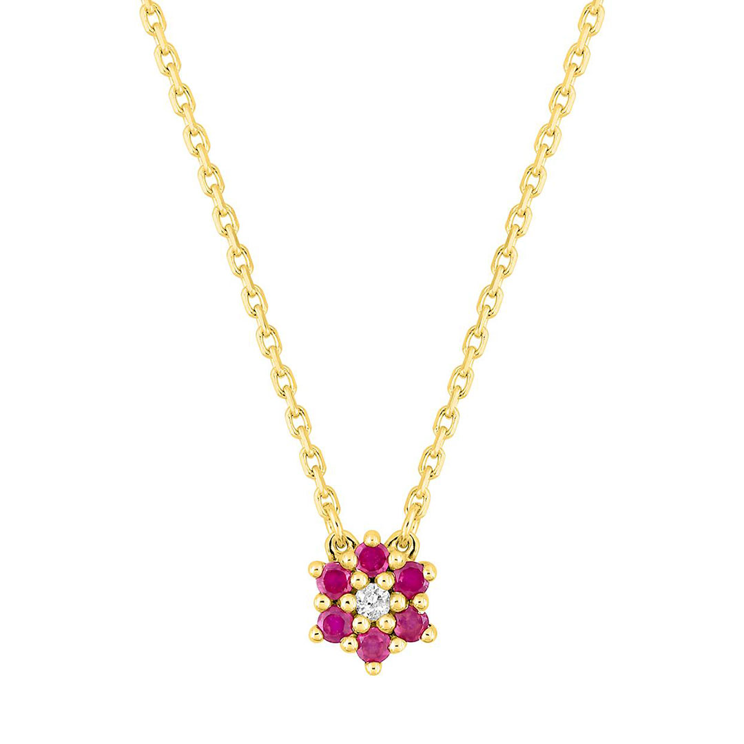 collier fleur rubis