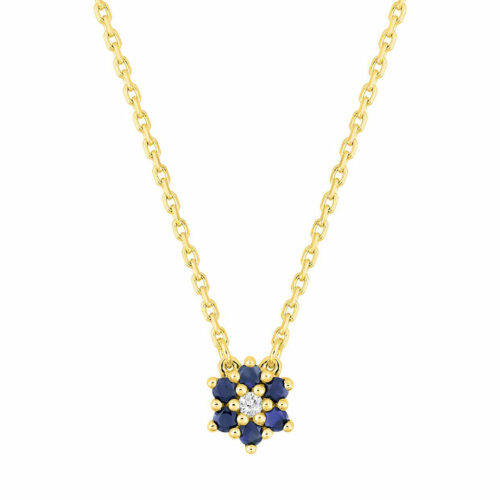 collier fleur saphir