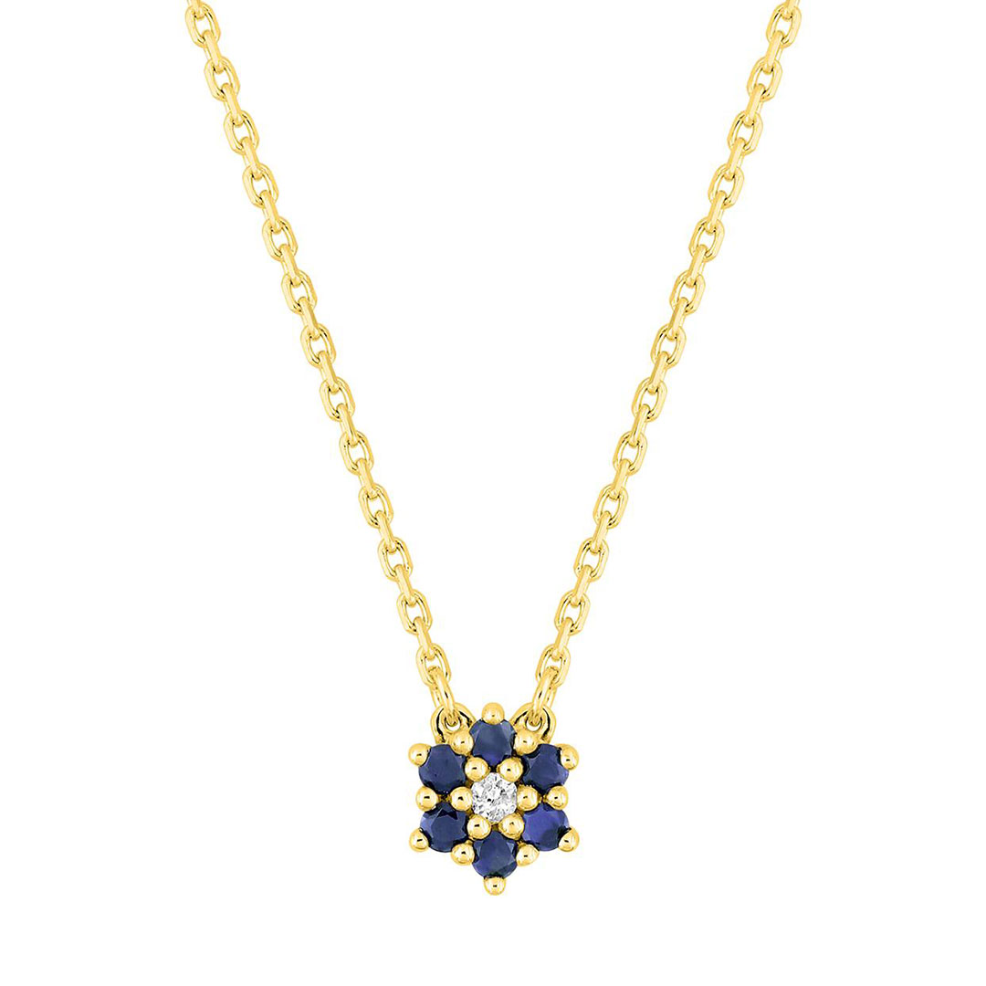 collier fleur saphir