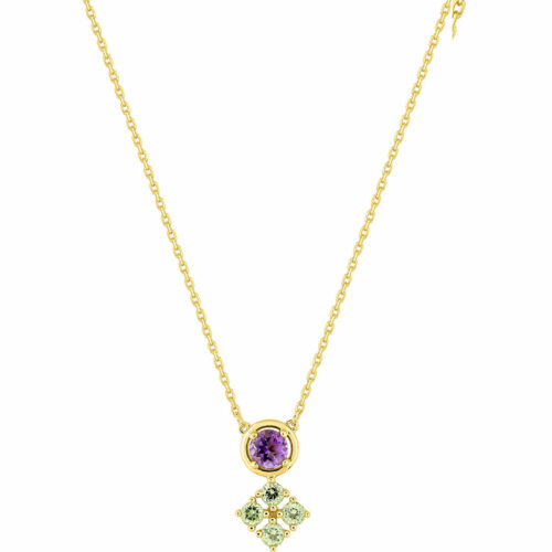 collier améthyste or jaune