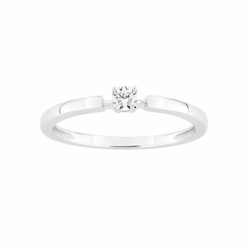 bague solitaire diamant or blanc