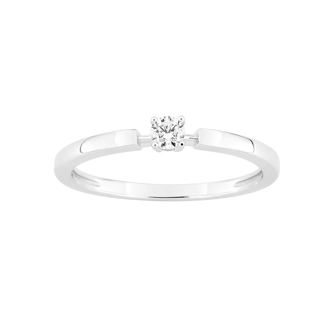 bague solitaire diamant or blanc