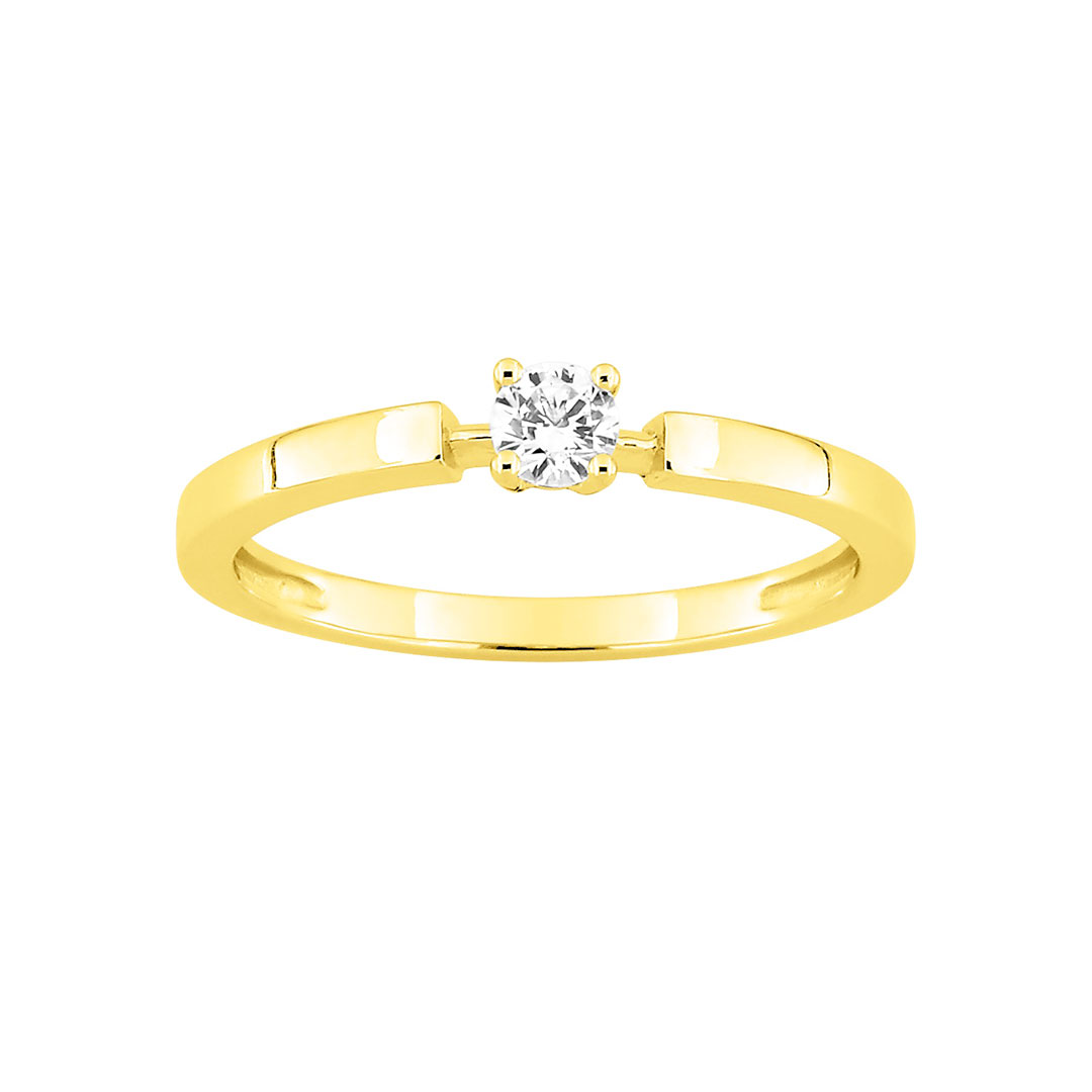 solitaire diamant or jaune