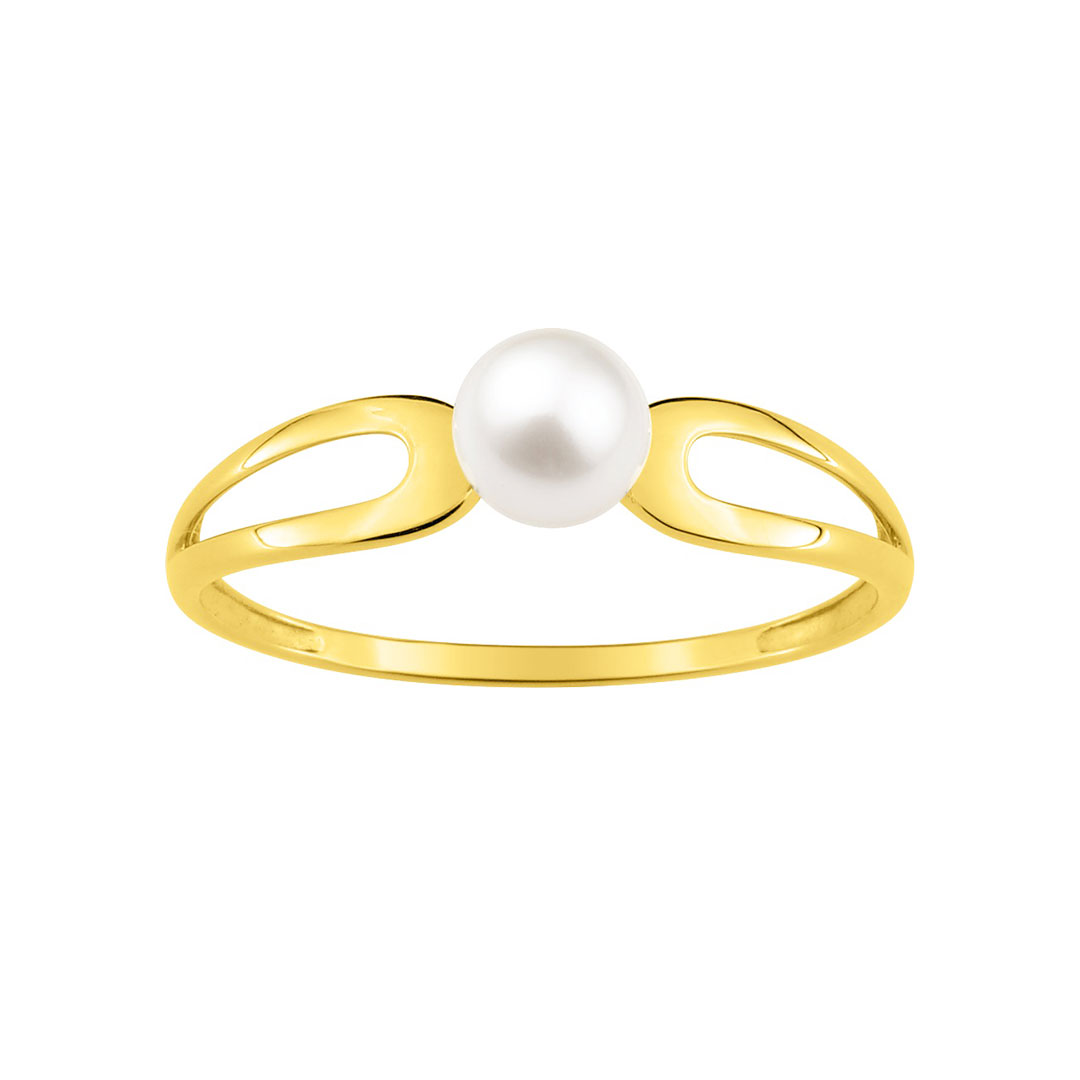 bague perle or jaune