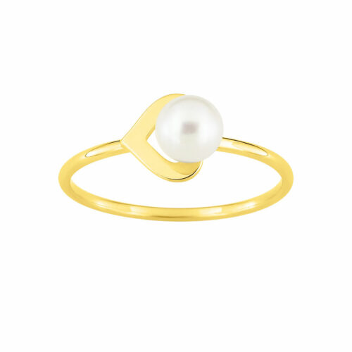 bague coeur perle