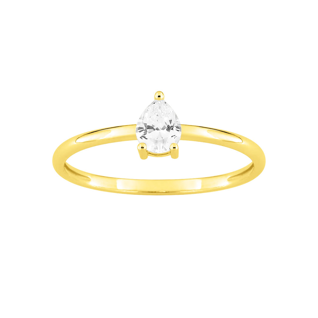 bague poire diamant solitaire