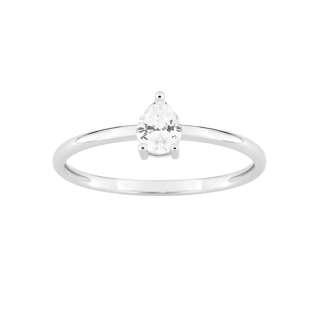 bague poire diamant solitaire