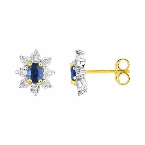 boucles d'oreilles marguerite saphir