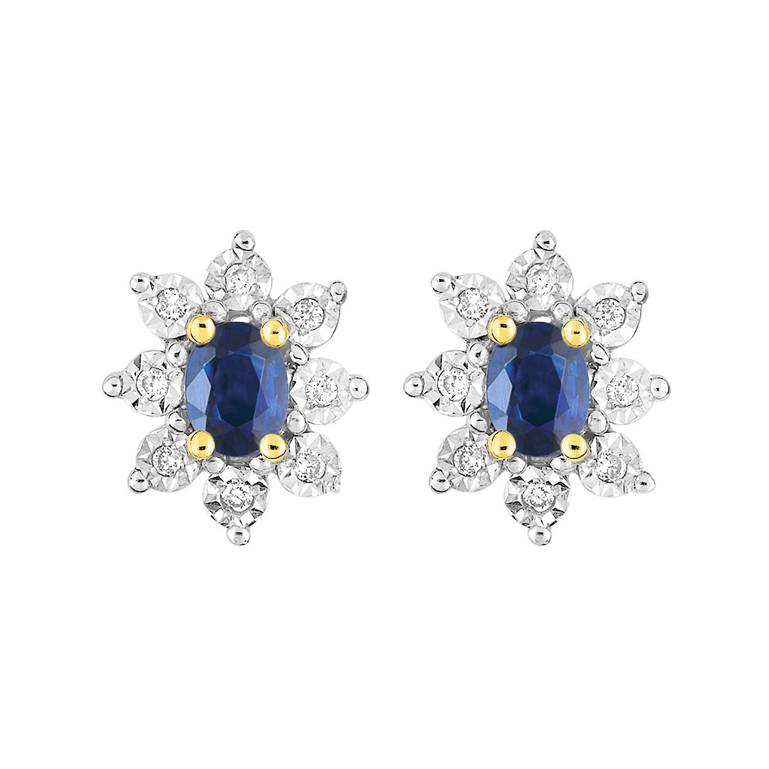 boucles d'oreilles marguerite saphir