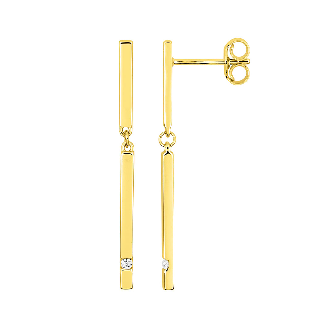 Boucles oreilles pendantes diamant