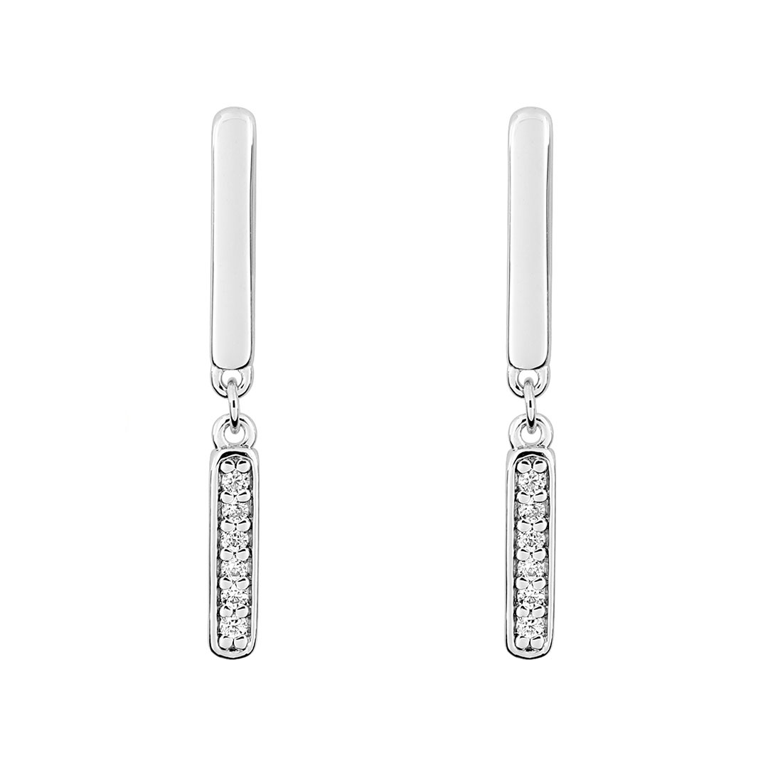 Pendantes Diamant or Blanc