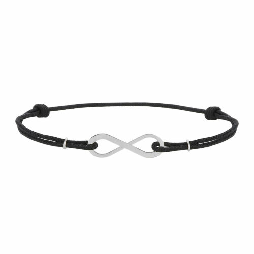 Bracelet cordon infini or blanc