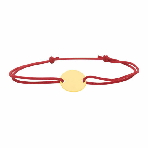 Bracelet cordon médaille or