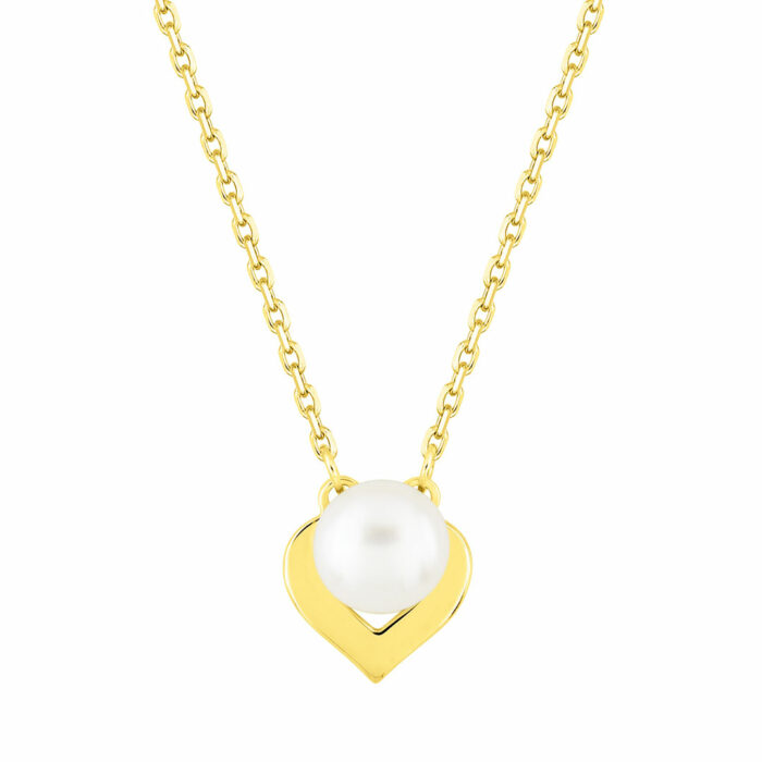 collier coeur perle