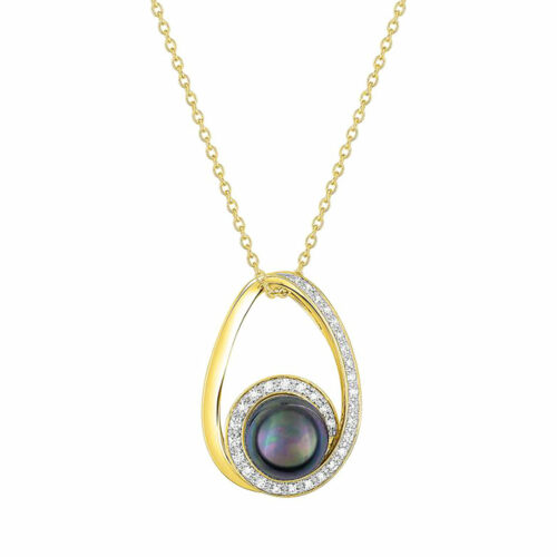 collier perle tahiti or jaune diamant