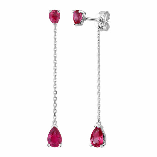 boucles pendantes chaine rubis