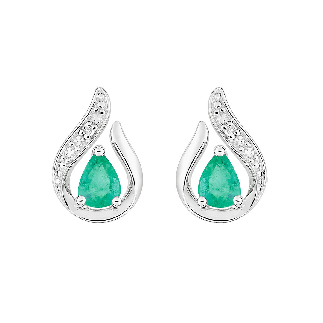 boucles d'oreilles emeraude poire