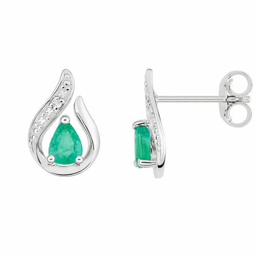 boucles d'oreilles emeraude poire