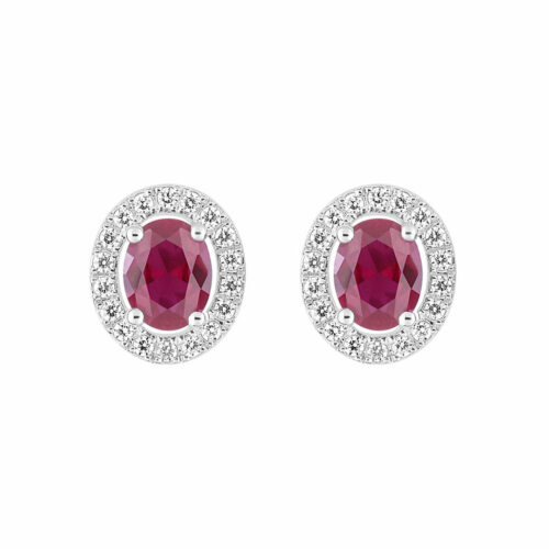 boucles d'oreilles luxe rubis diamant