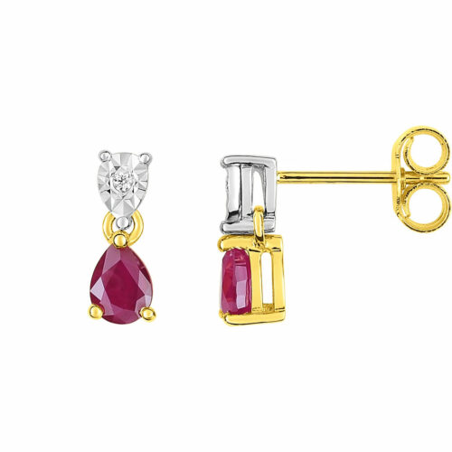 boucles d'oreilles rubis