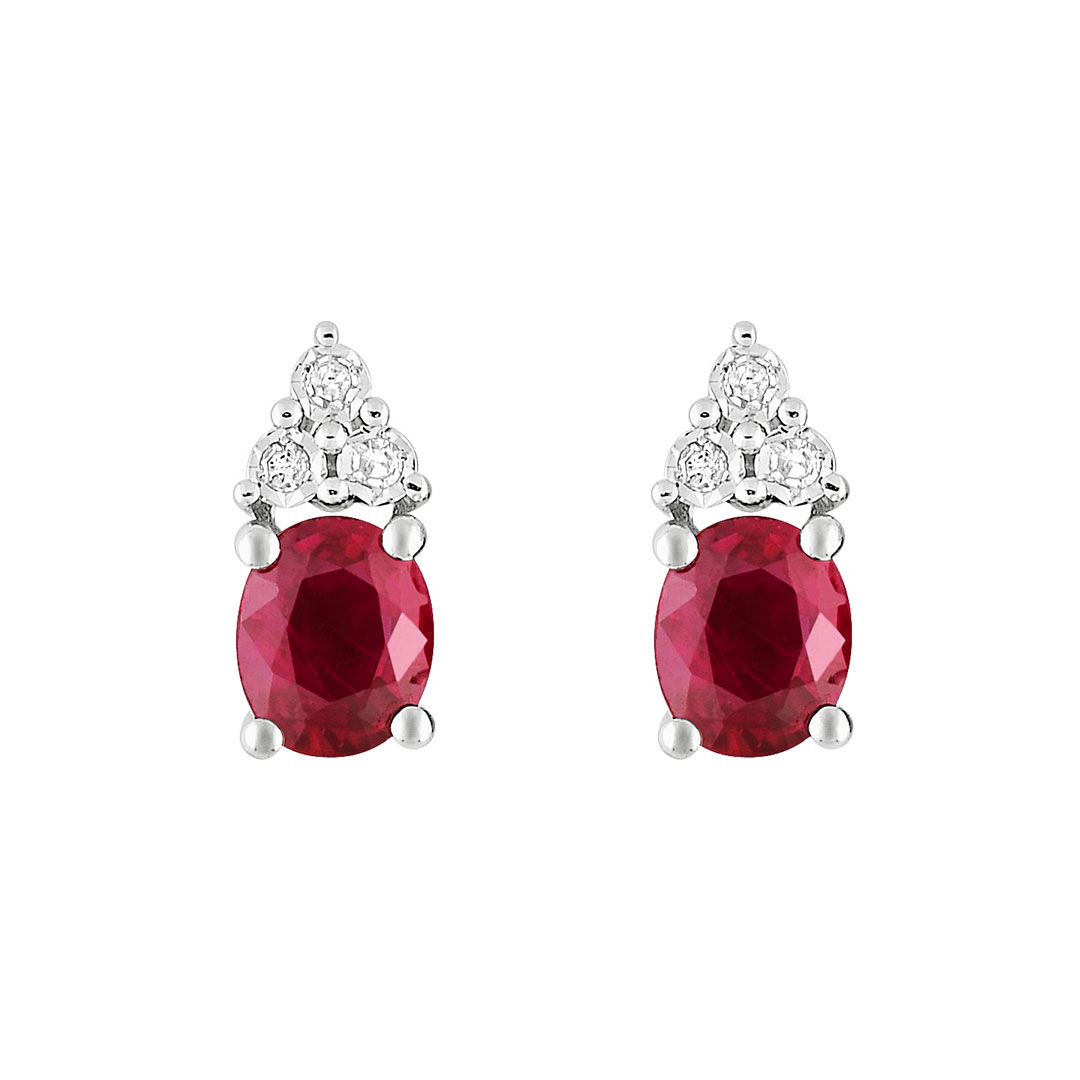 boucles d'oreilles rubis diamant