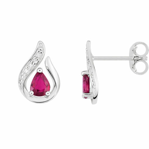 boucles d'oreilles rubis poire