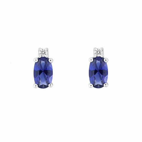 Boucles d'oreilles saphir bleu