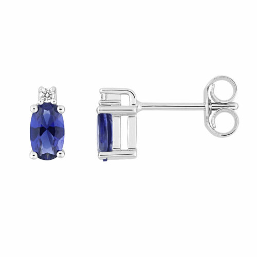 Boucles d'oreilles saphir bleu