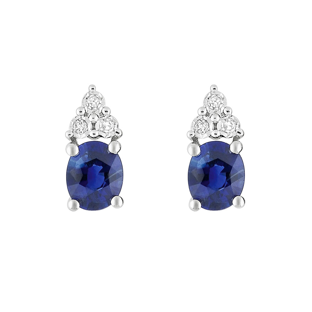 boucles d'oreilles saphir diamant