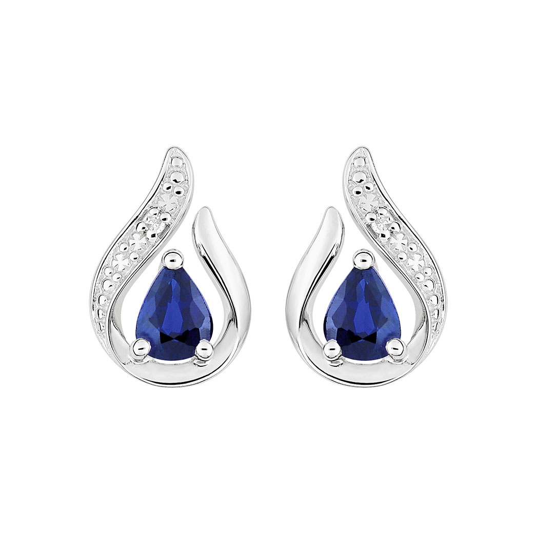 boucles d'oreilles saphir poire