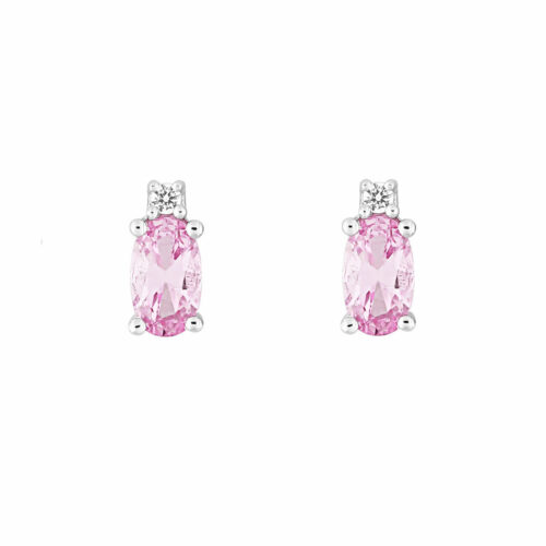 Boucles d'oreilles saphir rose