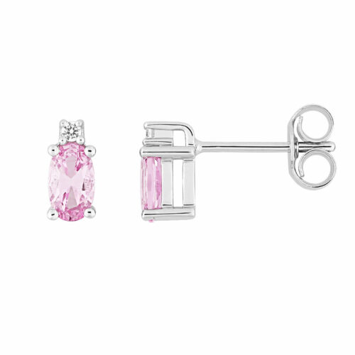 Boucles d'oreilles saphir rose