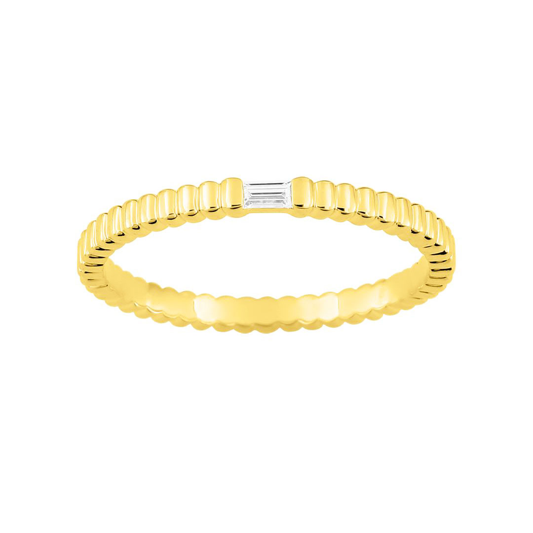 Bague baguette diamant or jaune